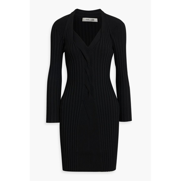 Diane Von Furstenberg Dresses & Skirts - Diane von Furstenberg DVF Medium‎ Veronique Ribbed-Knit Mini Dress Long Sleeve